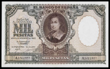1940. 1000 pesetas. (Ed. D41) (Ed. 440). 9 de enero, Murillo. Marcada doblez central. Raro. MBC.