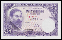 1954. 25 pesetas. (Ed. D68) (Ed. 467). 22 de julio, Albéniz. Sin serie. S/C-.