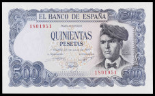 1971. 500 pesetas. (Ed. D74) (Ed. 473). 23 de julio, Verdaguer. Sin serie. Leve doblez central. EBC.
