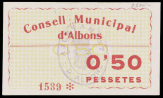 Albons. 50 céntimos. (T. 94). Raro así. EBC+.