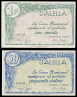 Alella. 50 céntimos y 1 peseta. (T. 116 y 117). MBC+/EBC-.
