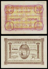 Ametlla de Mar. 50 céntimos y 1 peseta. (T. 189 y 190). MBC-/EBC.