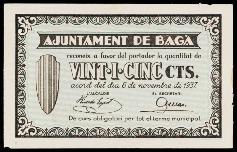 Bagà. 25 céntimos. (T. 327). EBC.