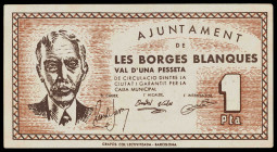 Les Borges Blanques. 1 peseta. (T. 582a). Escaso así. EBC.
