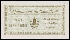 Castellvell. 50 céntimos. (T. 899c). Señal de clip. Raro. (EBC).