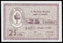 Guiamets. 25 céntimos. (T. 1388). Escaso. EBC+.