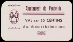 Vandellòs. 50 céntimos. (T. 3123d). Cartón. Raro así. EBC+.