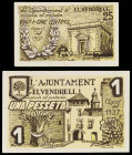 El Vendrell. 25 céntimos y 1 peseta. (T. 3128 y 3129b). 2 billetes, serie completa. EBC-/EBC.