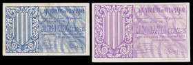 Vilamajor. 25 y 50 céntimos. (T. 3255 y 3256). 2 billetes, el de 25 céntimos nº 000280. MBC+/EBC-.
