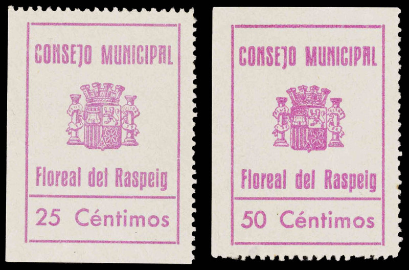 Floreal del Raspeig (Alicante). Consejo Municipal. 25 y 50 céntimos. (KG. falta)...