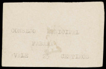 Fabara (Zaragoza). Consejo Municipal. 25 céntimos. (T. falta) (KG. falta) (RGH. falta). Cartón. Raro. MBC+.