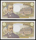 Francia. 1966. Banco de Francia. 5 francos. (Pick 146a). 5 de mayo, Louis Pasteur. Firmas: R. Tondu, P. Gargam y H. Morant. Pareja correlativa. EBC+.