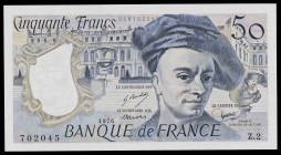 Francia. 1976. Banco de Francia. 50 francos. (Pick 152a). Maurice Quentin de la Tour - Palacio de Versailles. Firmas: P. A. Strohl, G. Bouchet y J. J....