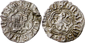 Enrique IV (1454-1474). Sevilla. Media blanca. (Imperatrix E4:22.9, mismo ejemplar) (AB. 825 var) (Bautista 1074, mismo ejemplar). Rarísima. 0,59 g. M...