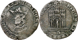 Enrique IV (1454-1474). Sevilla. Dinero. (Imperatrix E4:12.6) (AB. 786 var, como 1/2 cuartillo). 1,26 g. BC+.