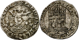 Enrique IV (1454-1474). Sevilla. Medio cuartillo. (Imperatrix E4:15.41) (AB. 780.4 var). 1,75 g. MBC.