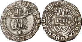 Enrique IV (1454-1474). Sevilla. Medio real. (Imperatrix E4:10.15, mismo ejemplar) (AB. 701.4 var). Atractiva. Escasa así. 1,50 g. MBC+.