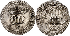 Enrique IV (1454-1474). Sevilla. Medio real. (Imperatrix E4:10.16, mismo ejemplar) (AB. 701.4 var). Ex Colección Guiomar, Áureo 16/12/1997, nº 477. Ex...
