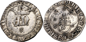 Enrique IV (1454-1474). Sevilla. Medio real. (Imperatrix E4:10.15, mismo ejemplar) (AB. 701.4). Atractiva. Escasa así. 1,66 g. MBC+.