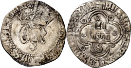 Enrique IV (1454-1474). Sevilla. Medio real. (Imperatrix E4:10.16) (AB. 701.4). Rara. 1,29 g. MBC-/MBC.