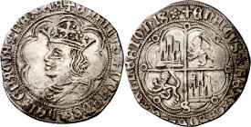 Enrique IV (1454-1474). Sevilla. Real de busto. (Imperatrix E4:9.25, mismo ejemplar) (AB. 685 var). Sin roeles en los ángulos de la orla en anverso. L...