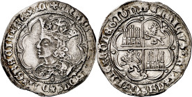 Enrique IV (1454-1474). Sevilla. Real de busto. (Imperatrix E4:9.14, mismo ejemplar) (AB. 685 var). 3,25 g. MBC/MBC+.