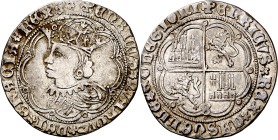 Enrique IV (1454-1474). Sevilla. Real de busto. (Imperatrix E4:9.14 (50), mismo ejemplar) (AB. 685). Rayitas. 3,30 g. MBC+.