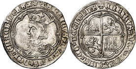 Enrique IV (1454-1474). Sevilla. Real de busto. (Imperatrix E4:9.15, mismo ejemplar) (AB. 685). La R de GRACIA rectificada sobre una A. Muy bella. Muy...