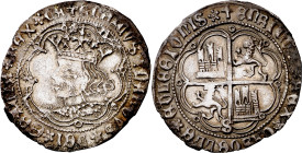 Enrique IV (1454-1474). Sevilla. Real de busto. (Imperatrix E4:9.25) (AB. 685 var). Mínimas concreciones. Bonita pátina. 3 g. MBC+.