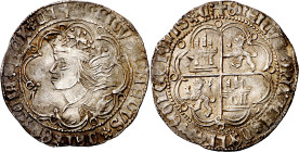 Enrique IV (1454-1474). Sevilla. Real de busto. (Imperatrix E4:9.25, mismo ejemplar) (AB. 685 var). Peinado peculiar. Leones sin corona. Ligeramente a...