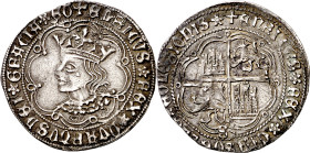 Enrique IV (1454-1474). Sevilla. Real de busto. (Imperatrix E4:9.34, mismo ejemplar) (AB. 685 var). Atractiva. Escasa así. 3,24 g. MBC+.