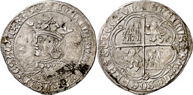 Enrique IV (1454-1474). Sevilla. Real de busto. (Imperatrix E4:9.36, mismo ejemplar) (AB. 692.1 var). Orla circular en anverso y lobular en reverso. L...