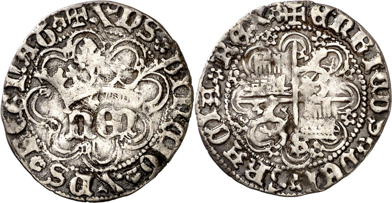 Enrique IV (1454-1474). Sevilla. Medio real de anagrama. (Imperatrix E4:29.5, mi...