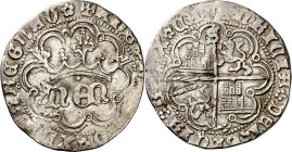 Enrique IV (1454-1474). Sevilla. Real de anagrama. (Imperatrix E4:28.16 (50), mismo ejemplar) (AB. 713 var). Raras leyendas de reverso. 3,17 g. MBC-.