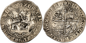 Enrique IV (1454-1474). Sevilla. Real de anagrama. (Imperatrix E4:28.13, mismo ejemplar) (AB. falta). Dos incisiones en anverso. Ex Áureo & Calicó 30/...