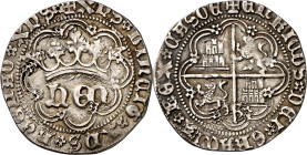 Enrique IV (1454-1474). Sevilla. Real de anagrama. (Imperatrix E4:28.9 var) (AB. 713.1). Florones en las intersecciones de la orla en anverso y revers...