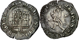 Princesa Isabel (1471-1474). Ávila. Maravedí. (Imperatrix PY:6.5 (50), mismo ejemplar) (AB. 790.3 var). Atractiva. Raras leyendas. 2,56 g. MBC.