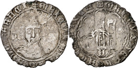 Princesa Isabel (1471-1474). Ávila. Cuartillo. (Imperatrix PY:4.4, mismo ejemplar) (AB. 738.4). Vellón rico. Cospel algo faltado. Rara. 2,18 g. BC+.