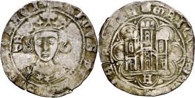 Princesa Isabel (1471-1474). Ávila. Cuartillo. (Imperatrix PY:4.4, mismo ejemplar) (AB. 738.4). Grieta. Vellón rico. Rara. 3,31 g. (MBC+).