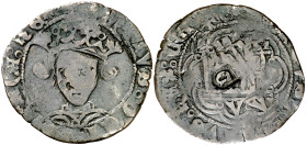 Enrique IV (1454-1474). Villalón. Cuartillo. (Imperatrix CM:C.C.1, mismo ejemplar). Contramarca: C gótica en escudete incuso en reverso. Rara. 2,47 g....
