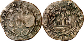 Enrique IV (1454-1474). Burgos. Cuartillo. (Imperatrix CM:C.S.1, mismo ejemplar). Contramarca: S levógira en reverso. Rara. 4,07 g. MBC.