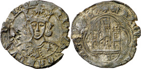 Enrique IV (1454-1474). Ávila. Cuartillo. (Imperatrix CM:D.9.3, mismo ejemplar). Contramarca: cruz patriarcal incusa. Trozo roto y pegado. Atractiva. ...