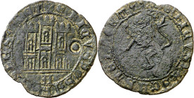 Enrique IV (1454-1474). Ávila. Maravedí. (Imperatrix E4:20.6, mismo ejemplar) (Imperatrix CM:E.5.1, mismo ejemplar). Contramarca: círculo con glóbulo ...