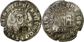 Enrique IV (1454-1474). Jaén. Cuartillo. (Imperatrix CM:E.8.1, mismo ejemplar). Contramarca: cuatro besantes en cuadrado. Ex Áureo & Calicó 12/03/2015...