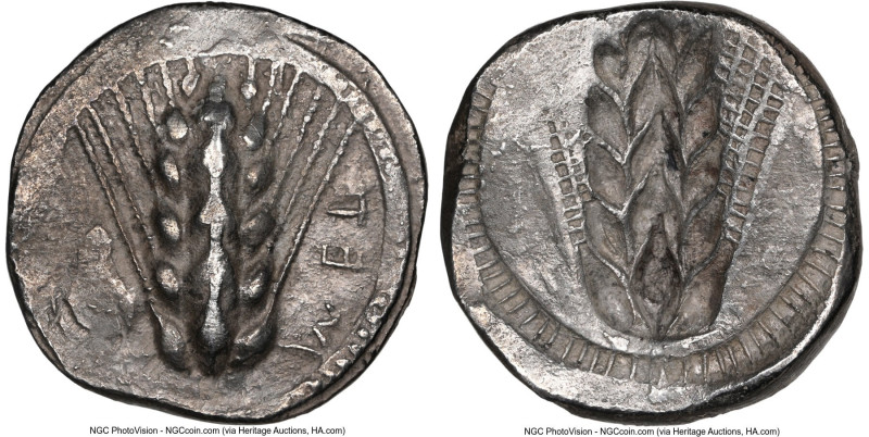 LUCANIA. Metapontum. Ca. 470-440 BC. AR stater (20mm, 6h). NGC Choice VF. MET (r...
