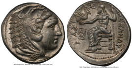 MACEDONIAN KINGDOM. Alexander III the Great (336-323 BC). AR tetradrachm (25mm, 17.22 gm, 9h). NGC Choice AU 4/5 - 5/5, flan flaw. Late lifetime or ea...