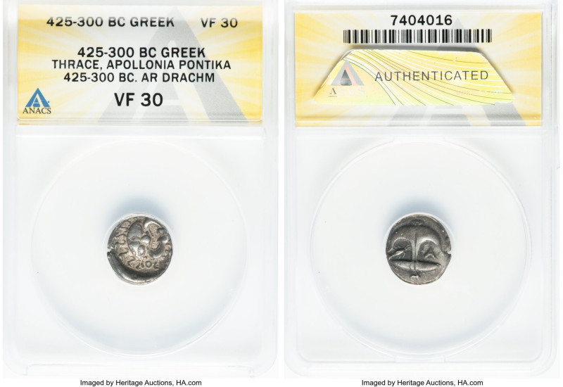 THRACE. Apollonia Pontica. Ca. late 5th-4th centuries BC. AR drachm (15mm, 3h). ...