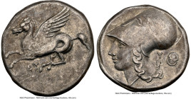 ACARNANIA. Thyrrheium. Ca. 4th-3rd centuries BC. AR stater (21mm, 8.40 gm, 1h). NGC Choice VF 3/5 - 3/5, light marks. Pegasus flying left, ΘY below / ...
