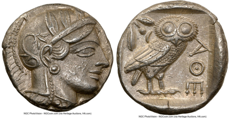 ATTICA. Athens. Ca. 440-404 BC. AR tetradrachm (24mm, 17.18 gm, 2h). NGC Choice ...