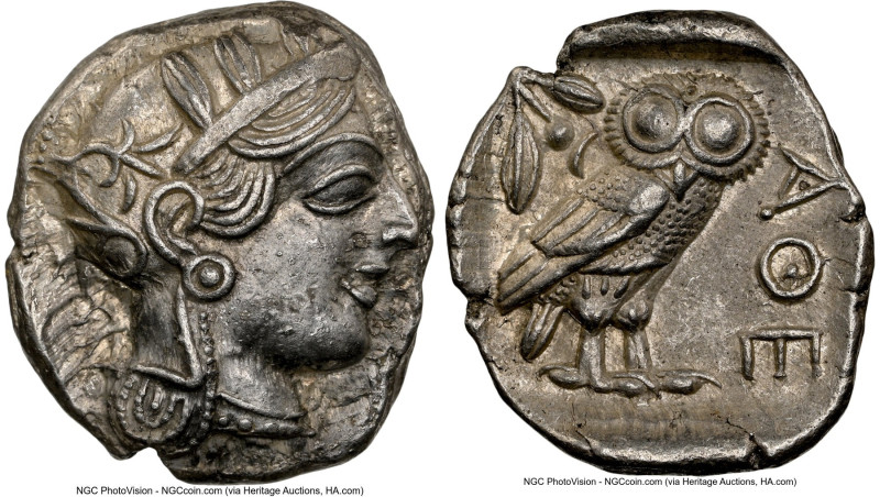 ATTICA. Athens. Ca. 440-404 BC. AR tetradrachm (26mm, 17.16 gm, 7h). NGC Choice ...